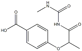 4-({1-[(methylcarbamoyl)amino]-1-oxopropan-2-yl}oxy)benzoic acid Struktur