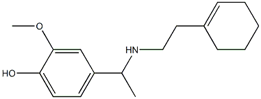 4-(1-{[2-(cyclohex-1-en-1-yl)ethyl]amino}ethyl)-2-methoxyphenol Struktur