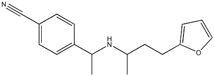 4-(1-{[4-(furan-2-yl)butan-2-yl]amino}ethyl)benzonitrile Struktur