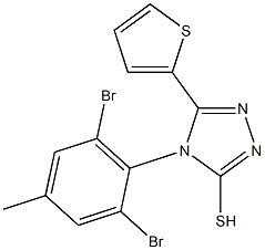 4-(2,6-dibromo-4-methylphenyl)-5-(thiophen-2-yl)-4H-1,2,4-triazole-3-thiol Struktur