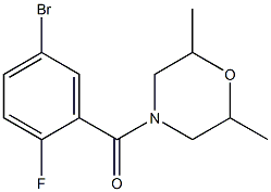 4-(5-bromo-2-fluorobenzoyl)-2,6-dimethylmorpholine Struktur