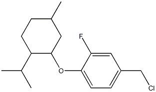 4-(chloromethyl)-2-fluoro-1-{[5-methyl-2-(propan-2-yl)cyclohexyl]oxy}benzene Struktur