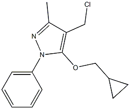 4-(chloromethyl)-5-(cyclopropylmethoxy)-3-methyl-1-phenyl-1H-pyrazole Struktur