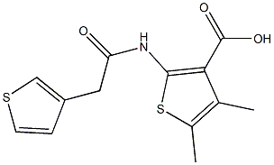 4,5-dimethyl-2-[2-(thiophen-3-yl)acetamido]thiophene-3-carboxylic acid Struktur