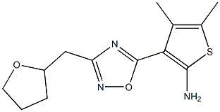 4,5-dimethyl-3-[3-(oxolan-2-ylmethyl)-1,2,4-oxadiazol-5-yl]thiophen-2-amine Struktur