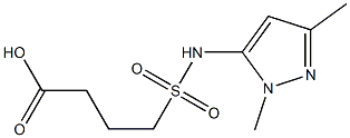 4-[(1,3-dimethyl-1H-pyrazol-5-yl)sulfamoyl]butanoic acid Struktur