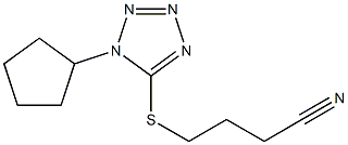 4-[(1-cyclopentyl-1H-1,2,3,4-tetrazol-5-yl)sulfanyl]butanenitrile Struktur