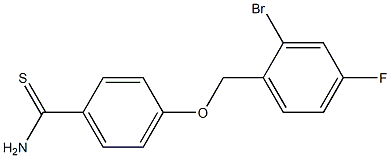 4-[(2-bromo-4-fluorobenzyl)oxy]benzenecarbothioamide Struktur