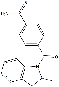 4-[(2-methyl-2,3-dihydro-1H-indol-1-yl)carbonyl]benzenecarbothioamide Struktur