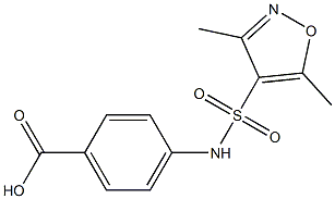 4-[(3,5-dimethyl-1,2-oxazole-4-)sulfonamido]benzoic acid Struktur