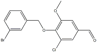 4-[(3-bromophenyl)methoxy]-3-chloro-5-methoxybenzaldehyde Struktur