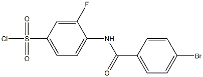 4-[(4-bromobenzene)amido]-3-fluorobenzene-1-sulfonyl chloride Struktur