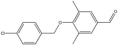 4-[(4-chlorophenyl)methoxy]-3,5-dimethylbenzaldehyde Struktur