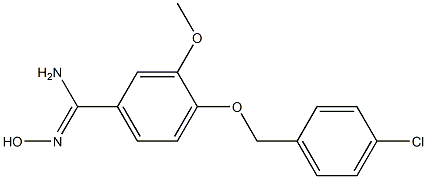 4-[(4-chlorophenyl)methoxy]-N'-hydroxy-3-methoxybenzene-1-carboximidamide Struktur