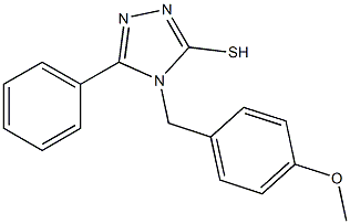 4-[(4-methoxyphenyl)methyl]-5-phenyl-4H-1,2,4-triazole-3-thiol Struktur