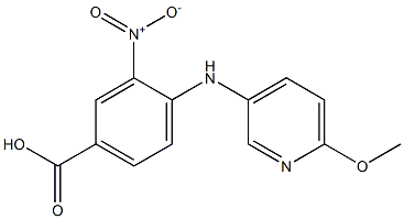 4-[(6-methoxypyridin-3-yl)amino]-3-nitrobenzoic acid Struktur