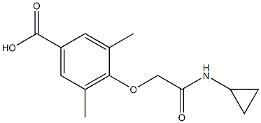 4-[(cyclopropylcarbamoyl)methoxy]-3,5-dimethylbenzoic acid Struktur