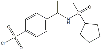 4-[1-(1-cyclopentylacetamido)ethyl]benzene-1-sulfonyl chloride Struktur