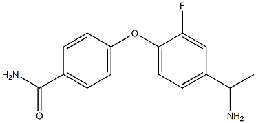 4-[4-(1-aminoethyl)-2-fluorophenoxy]benzamide Struktur