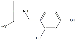 4-{[(1-hydroxy-2-methylpropan-2-yl)amino]methyl}benzene-1,3-diol Struktur