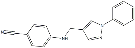 4-{[(1-phenyl-1H-pyrazol-4-yl)methyl]amino}benzonitrile Struktur