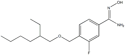 4-{[(2-ethylhexyl)oxy]methyl}-3-fluoro-N'-hydroxybenzene-1-carboximidamide Struktur