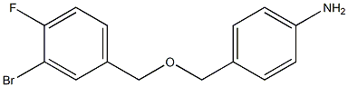 4-{[(3-bromo-4-fluorophenyl)methoxy]methyl}aniline Struktur