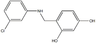 4-{[(3-chlorophenyl)amino]methyl}benzene-1,3-diol Struktur