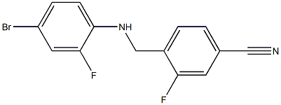 4-{[(4-bromo-2-fluorophenyl)amino]methyl}-3-fluorobenzonitrile Struktur