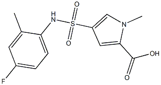 4-{[(4-fluoro-2-methylphenyl)amino]sulfonyl}-1-methyl-1H-pyrrole-2-carboxylic acid Struktur