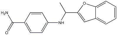 4-{[1-(1-benzofuran-2-yl)ethyl]amino}benzamide Struktur