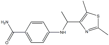 4-{[1-(2,5-dimethyl-1,3-thiazol-4-yl)ethyl]amino}benzamide Struktur