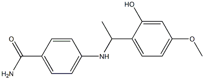 4-{[1-(2-hydroxy-4-methoxyphenyl)ethyl]amino}benzamide Struktur