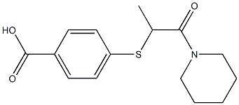 4-{[1-oxo-1-(piperidin-1-yl)propan-2-yl]sulfanyl}benzoic acid Struktur