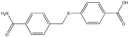 4-{[4-(aminocarbonyl)benzyl]thio}benzoic acid Struktur