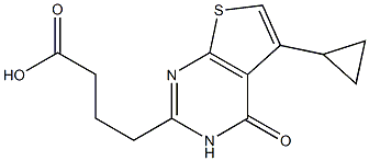 4-{5-cyclopropyl-4-oxo-3H,4H-thieno[2,3-d]pyrimidin-2-yl}butanoic acid Struktur