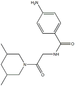 4-amino-N-[2-(3,5-dimethylpiperidin-1-yl)-2-oxoethyl]benzamide Struktur