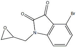 4-bromo-1-(oxiran-2-ylmethyl)-2,3-dihydro-1H-indole-2,3-dione Struktur