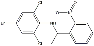 4-bromo-2,6-dichloro-N-[1-(2-nitrophenyl)ethyl]aniline Struktur