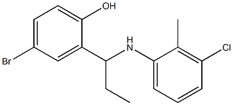 4-bromo-2-{1-[(3-chloro-2-methylphenyl)amino]propyl}phenol Struktur