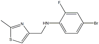 4-bromo-2-fluoro-N-[(2-methyl-1,3-thiazol-4-yl)methyl]aniline Struktur