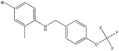 4-bromo-2-methyl-N-{[4-(trifluoromethoxy)phenyl]methyl}aniline Struktur