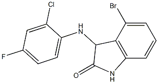 4-bromo-3-[(2-chloro-4-fluorophenyl)amino]-2,3-dihydro-1H-indol-2-one Struktur