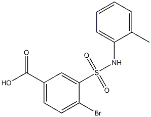 4-bromo-3-[(2-methylphenyl)sulfamoyl]benzoic acid Struktur