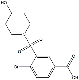 4-bromo-3-[(4-hydroxypiperidine-1-)sulfonyl]benzoic acid Struktur