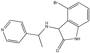 4-bromo-3-{[1-(pyridin-4-yl)ethyl]amino}-2,3-dihydro-1H-indol-2-one Struktur