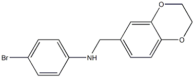 4-bromo-N-(2,3-dihydro-1,4-benzodioxin-6-ylmethyl)aniline Struktur