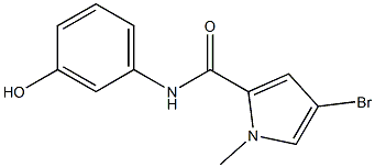 4-bromo-N-(3-hydroxyphenyl)-1-methyl-1H-pyrrole-2-carboxamide Struktur