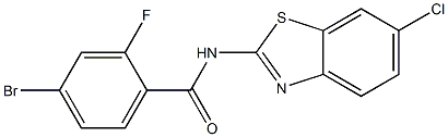 4-bromo-N-(6-chloro-1,3-benzothiazol-2-yl)-2-fluorobenzamide Struktur