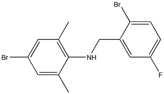 4-bromo-N-[(2-bromo-5-fluorophenyl)methyl]-2,6-dimethylaniline Struktur